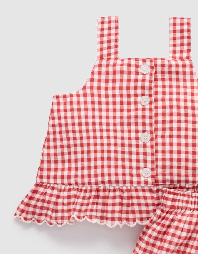 Purebaby - Red Gingham Set -Kids-Babies