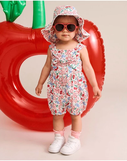 Huxbaby - Tropical Floral Tie Romper - Babies