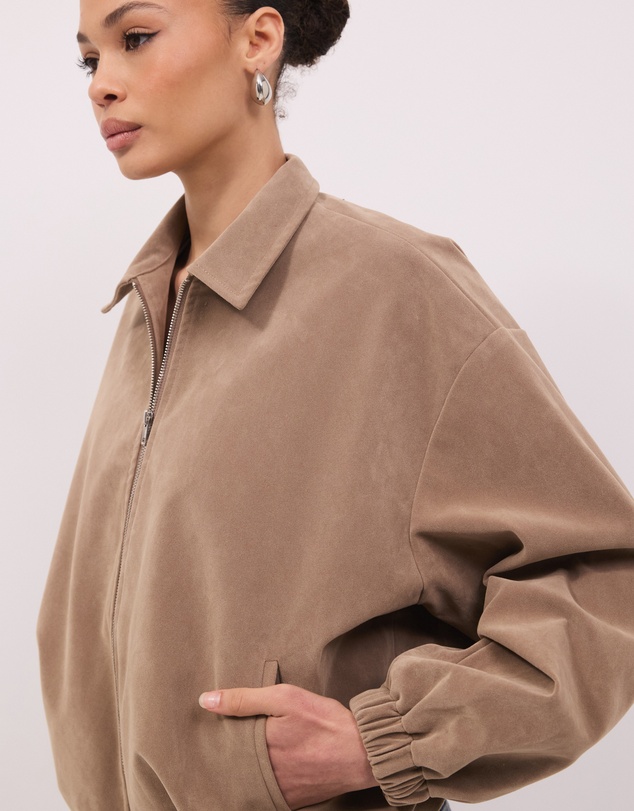 Calli - Hayden Faux Suede Bomber Jacket