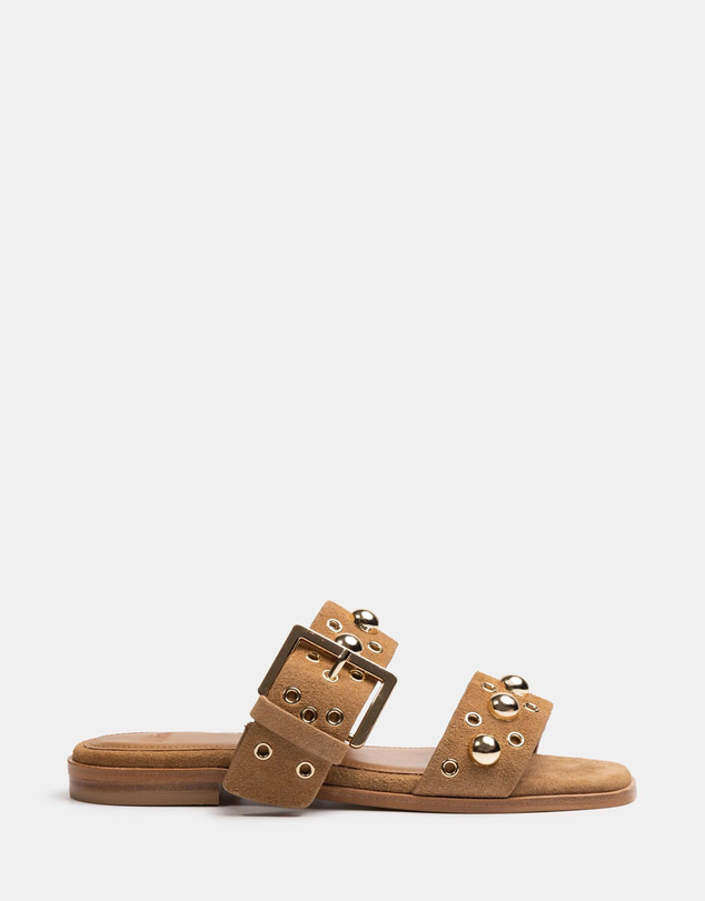Wittner - Dixee Flat Sandal Dark Sand Suede