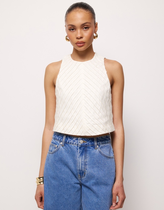 AERE - Maris Pintuck Linen Top