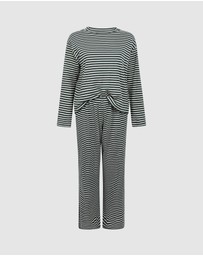 Hunkemoller - Long Sleeve Cotton Jersey Stripe PJ Set