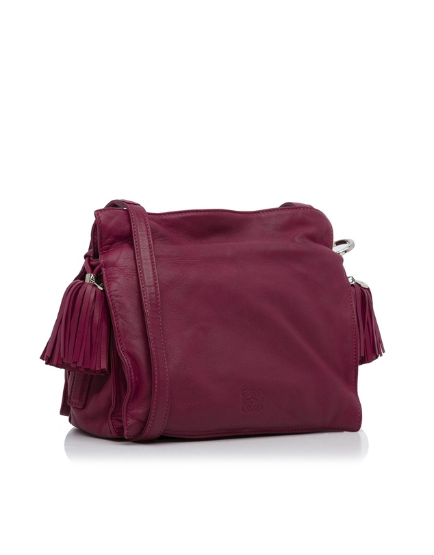 Pre-Loved by Azura Reborn - Pre-Loved loewe Tassel Detail Leather Shoulder Bag with Adjustable Strap