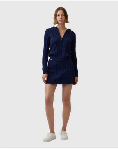 GAP - Cotton Cable Sweater Mini Skort