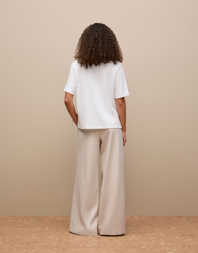 Trenery - Modal Cotton Boxy Crew T-shirt in White