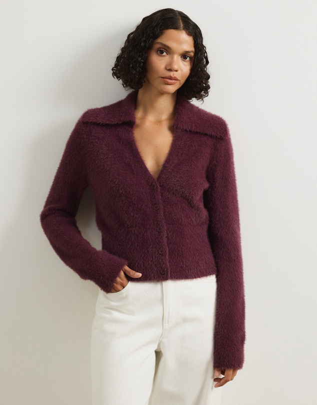 Atmos&Here - Adella V-Neck Polo Cardigan