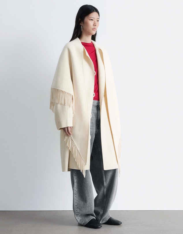& Other Stories - Fringed Shawl Wool Coat