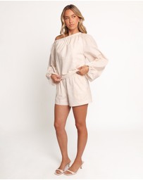 Petal & Pup - Tuliya High Waist Shorts - Tan Swirl