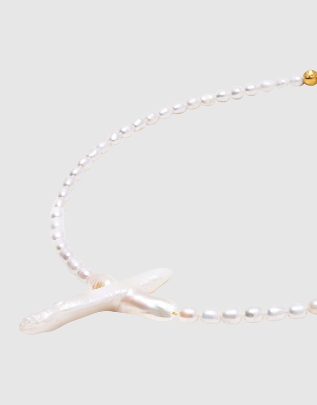 Nialaya Jewellery - Pearl Cross Choker
