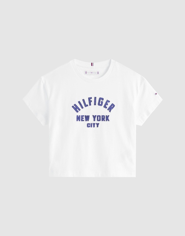 Tommy Hilfiger - Satin Logo Applique Relaxed T-Shirt - Teens