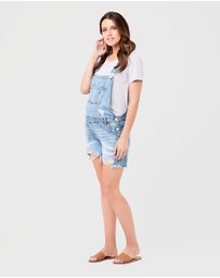 Ripe Maternity - Denim Short Overalls