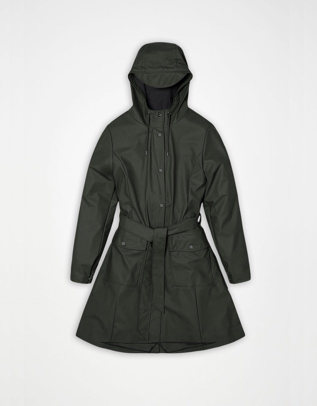 RAINS - Curve Women's Long Jacket Green