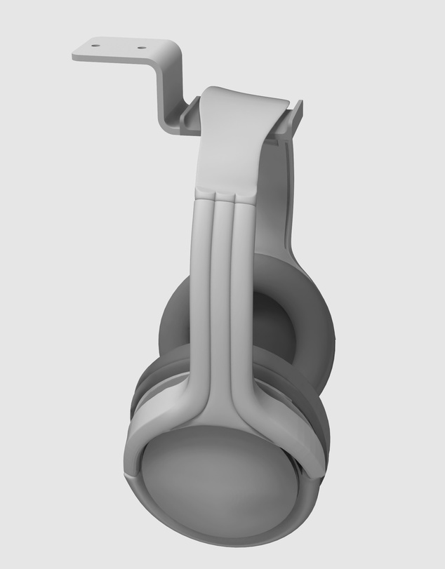 iWorld - Kanto HHW Universal Under Desk Headphone Hook, White