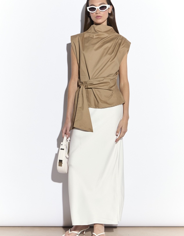 Glamorous - Sleeveless Belted Top