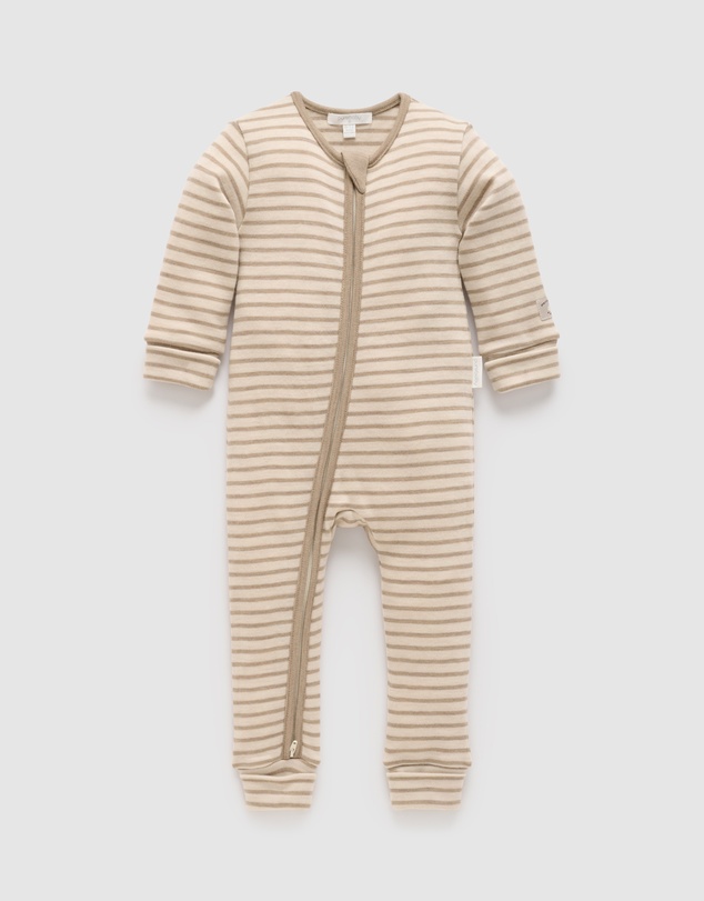 Purebaby - Striped Merino Growsuit -Kids-Babies