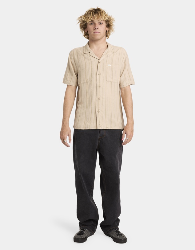 RVCA - Mens Exotica Stripe Short Sleeve Shirt