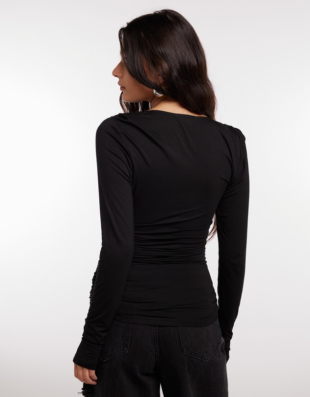 Dazie - Love More Asymmetric Long Sleeve T-Shirt