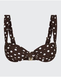 Vacay Swimwear - Rhodes Top Chocolate Polka