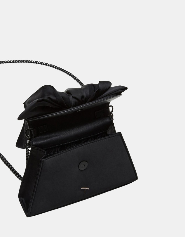 Steve Madden - BCosette Black Satin Top Handle Bag