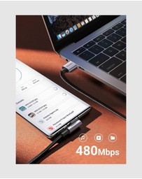 Ugreen - UGREEN 90 Degree Angle USB-C Male to USB-A Male Braided Cable 3m