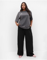 City Chic - Plus size Chill Social Club Tee - slate