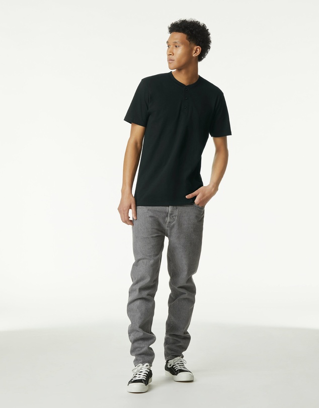 American Apparel - Unisex Henley Short Sleeve CVC T-Shirt