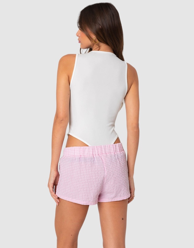 EDIKTED - Bloom Lace Trim Ribbed Bodysuit