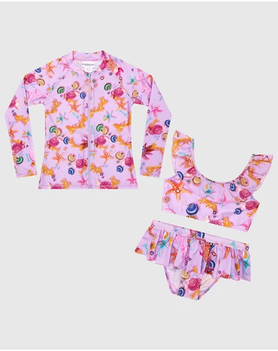 Bluesalt Beachwear - Beach Treasures Rash Top and Bikini Set