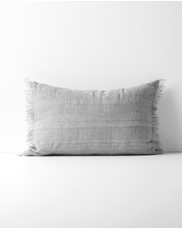 Aura Home - Vintage Linen Fringe Rectangle Cushion