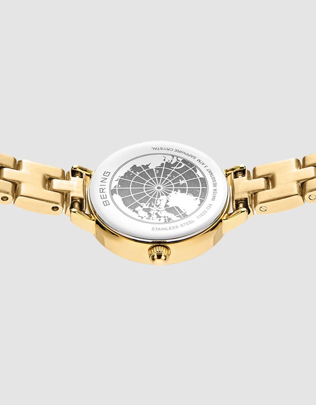 Bering - Bering Classic Ladies 26mm White Dial Gold Strap Watch