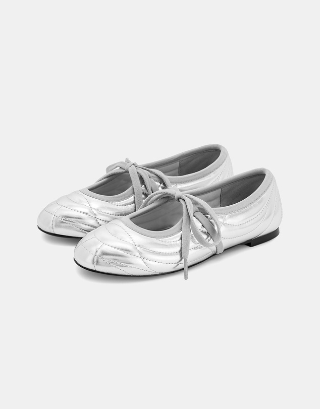 JW PEI - Erika Topstitching Lace-Up Ballet Flats