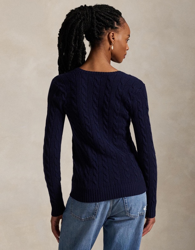 Polo Ralph Lauren - Cable-Knit Wool-Cashmere V-Neck Sweater - ICONIC EXCLUSIVE