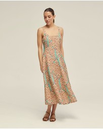 Oxford - Elodie Linen Blend Printed Dress