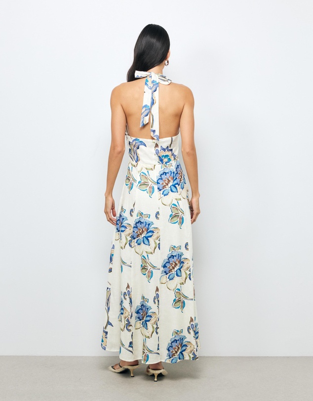 AERE - Mara Linen Halter Maxi Dress