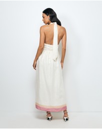 AERE - Giselle Linen Halter Maxi Dress