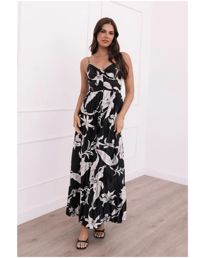 Petal & Pup - Angelique Pleated Jumpsuit - Black Floral