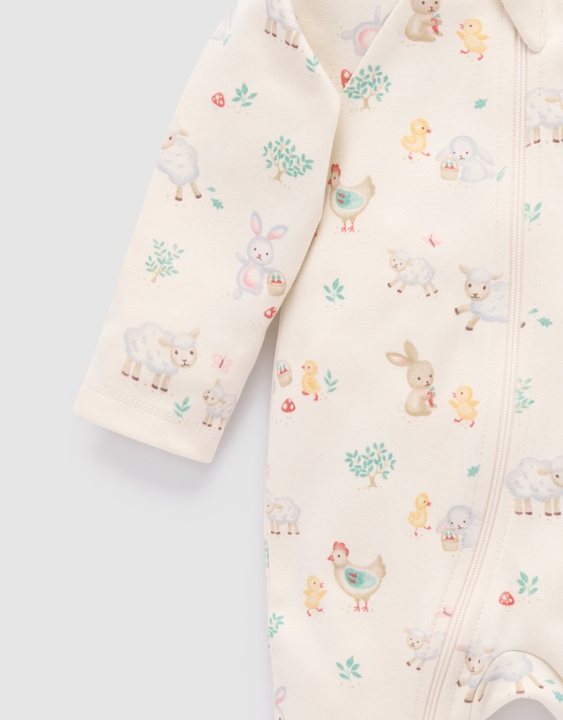 Purebaby - Bunny Cheer Thick Zip Growsuit -Kids-Babies