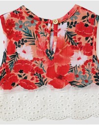 WITH LOVE FOR KIDS - Cotton Muslin Lace Top - Babies - Kids