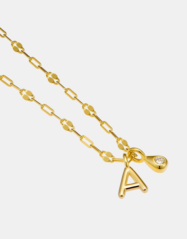 Zoe Olivia - 14K Gold Vermeil Imprint Initial A Cubic Zirconia Necklace