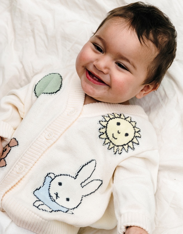 Kynd Baby - Miffy Knit Cardigan in Pristine
