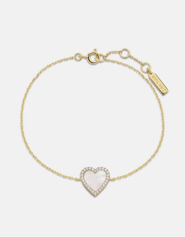 Ania Haie - Ania Haie Gold Mother of Pearl Halo Heart Bracelet