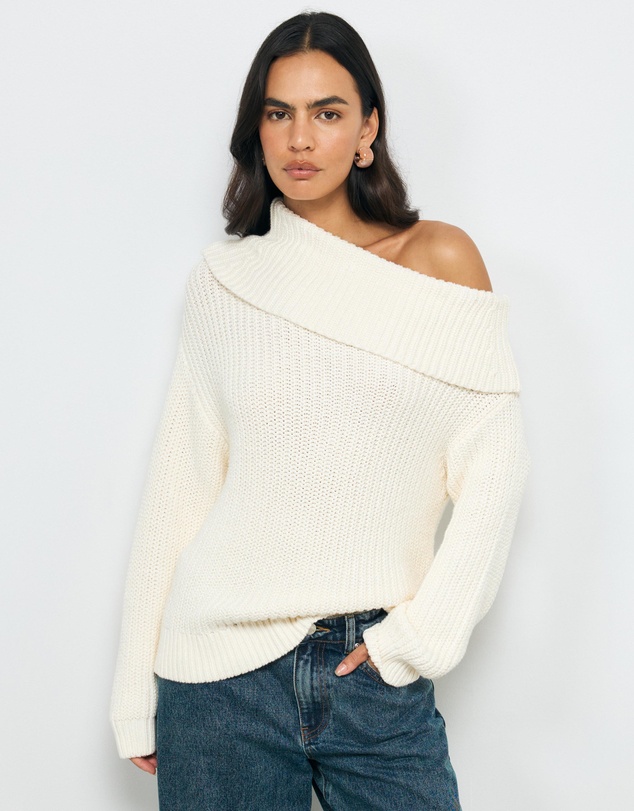 AERE - Leia Off Shoulder Knit Jumper