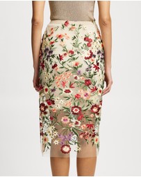 Lindsay Nicholas New York - Floral Sheer Lace Skirt with Underskirt