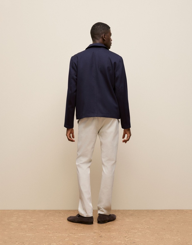 Trenery - Twill Pocket Detail Zip Jacket in Navy