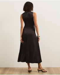 Atmos&Here - Gia Satin Midi Dress With Lace Detail