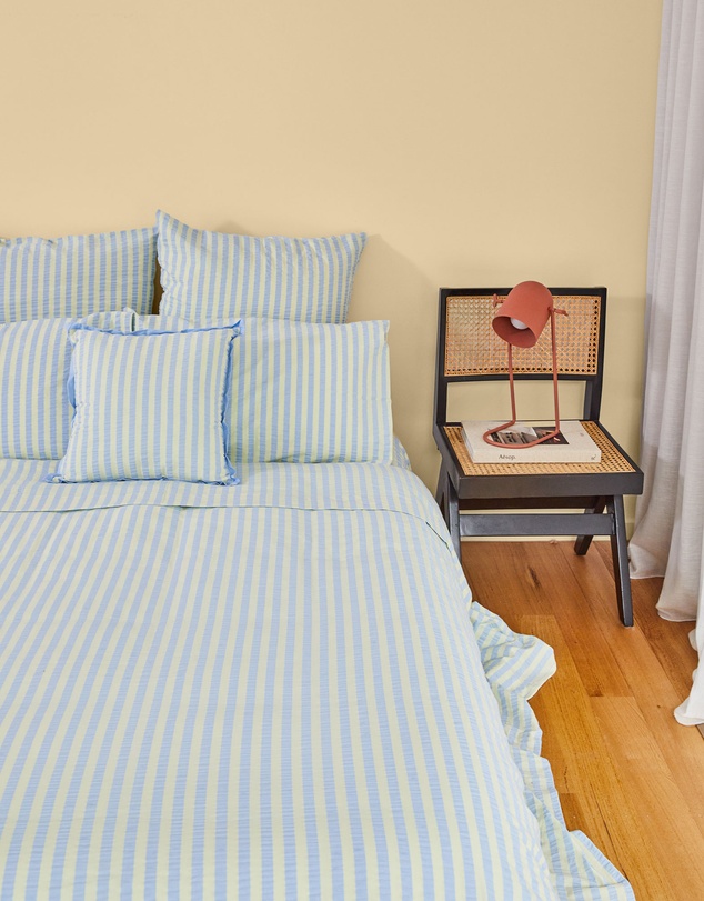 Mosey Me - Butter Blue Seersucker Quilt Cover