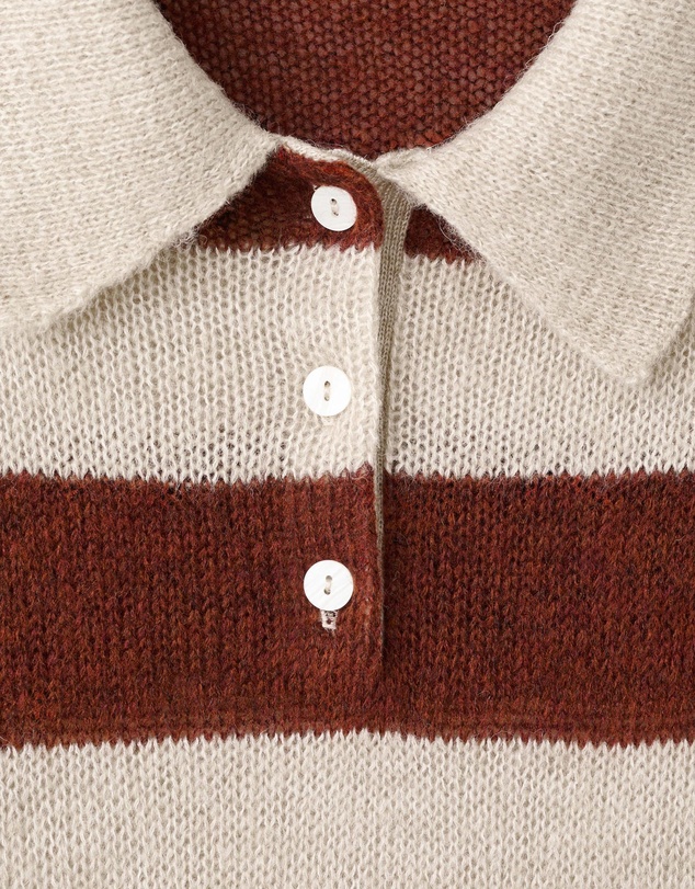 M.N.G - Striped Polo-Neck Sweater