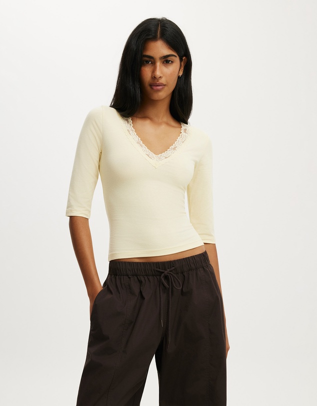 Cotton On - Eva Lace 3/4 Top