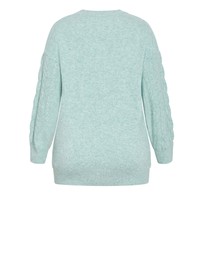 City Chic - Plus size Claudia Relaxed Knit Jumper - seafoam