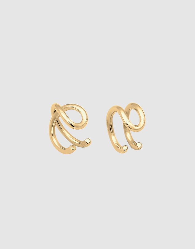Elli Jewelry - Earrings Ear Cuff Geo Basic Minimalist 925 Sterling Silver Gold Plated